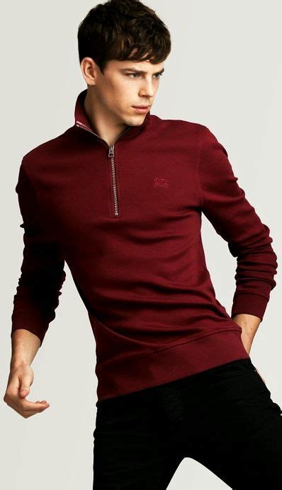 Burberry Pima Cotton Half Zip Sweater Men 